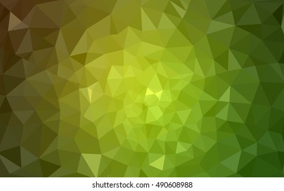 Multicolor green, yellow, orange polygonal illustration, which consist of triangles. Geometric background in Origami style with gradient. Triangular design for your business.