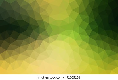 Multicolor green, yellow, orange polygonal illustration, which consist of triangles. Geometric background in Origami style with gradient. Triangular design for your business.