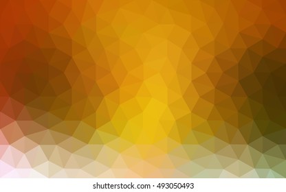 Multicolor green, yellow, orange polygonal illustration, which consist of triangles. Geometric background in Origami style with gradient. Triangular design for your business.