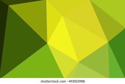 Multicolor green, yellow, orange polygonal illustration, which consist of triangles. Geometric background in Origami style with gradient. Triangular design for your business.