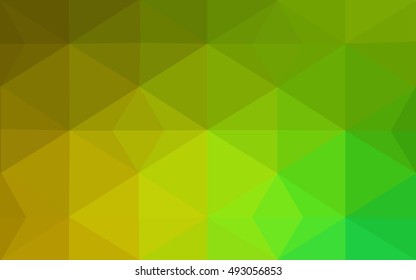 Multicolor green, yellow, orange polygonal illustration, which consist of triangles. Geometric background in Origami style with gradient. Triangular design for your business.