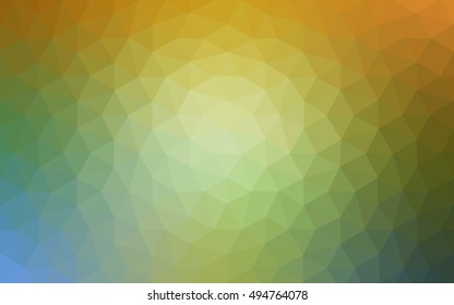 Multicolor green, yellow, orange polygonal illustration, which consist of triangles. Geometric background in Origami style with gradient. Triangular design for your business.