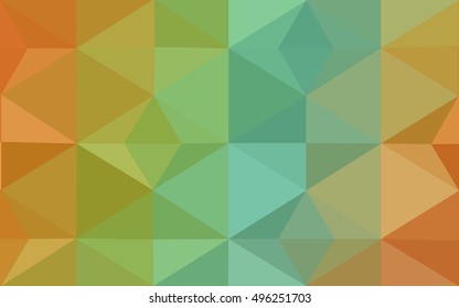 Multicolor green, yellow, orange polygonal illustration, which consist of triangles. Geometric background in Origami style with gradient. Triangular design for your business.