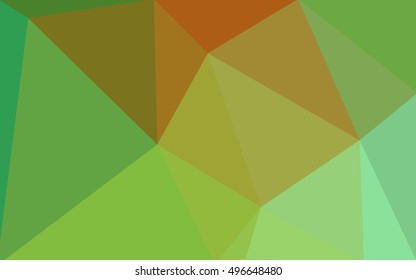 Multicolor green, yellow, orange polygonal illustration, which consist of triangles. Geometric background in Origami style with gradient. Triangular design for your business.
