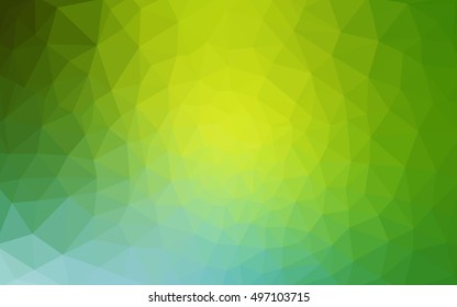 Multicolor green, yellow, orange polygonal illustration, which consist of triangles. Geometric background in Origami style with gradient. Triangular design for your business.
