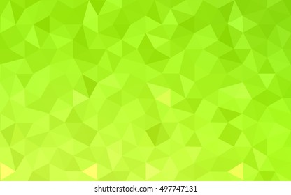 Ilustración polígonal multicolor verde, amarillo y anaranjado, que consiste en triángulos. Fondo geométrico en estilo Origami con degradado. Diseño triangular para su negocio.