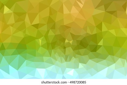 Multicolor green, yellow, orange polygonal illustration, which consist of triangles. Geometric background in Origami style with gradient. Triangular design for your business.
