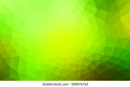 Multicolor green, yellow, orange polygonal illustration, which consist of triangles. Geometric background in Origami style with gradient. Triangular design for your business.