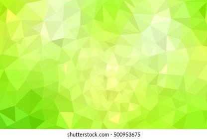 Multicolor green, yellow, orange polygonal illustration, which consist of triangles. Geometric background in Origami style with gradient. Triangular design for your business.