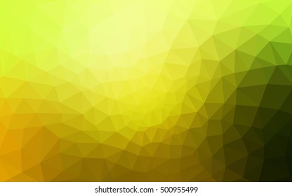 Multicolor green, yellow, orange polygonal illustration, which consist of triangles. Geometric background in Origami style with gradient. Triangular design for your business.
