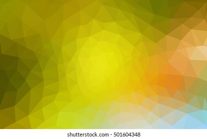 Multicolor green, yellow, orange polygonal illustration, which consist of triangles. Geometric background in Origami style with gradient. Triangular design for your business.