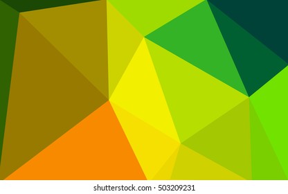 Multicolor green, yellow, orange polygonal illustration, which consist of triangles. Geometric background in Origami style with gradient. Triangular design for your business.