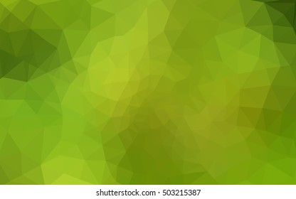 Multicolor green, yellow, orange polygonal illustration, which consist of triangles. Geometric background in Origami style with gradient. Triangular design for your business.