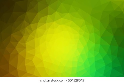 Multicolor green, yellow, orange polygonal illustration, which consist of triangles. Geometric background in Origami style with gradient. Triangular design for your business.