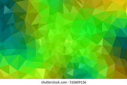 Multicolor green, yellow, orange polygonal illustration, which consist of triangles. Geometric background in Origami style with gradient. Triangular design for your business.