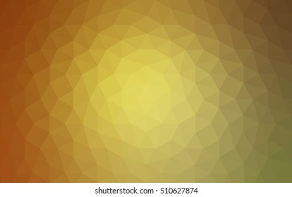 Multicolor green, yellow, orange polygonal illustration, which consist of triangles. Geometric background in Origami style with gradient. Triangular design for your business.