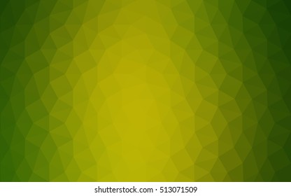 Multicolor green, yellow, orange polygonal illustration, which consist of triangles. Geometric background in Origami style with gradient. Triangular design for your business.