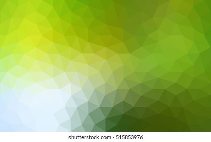 Multicolor green, yellow, orange polygonal illustration, which consist of triangles. Geometric background in Origami style with gradient. Triangular design for your business.