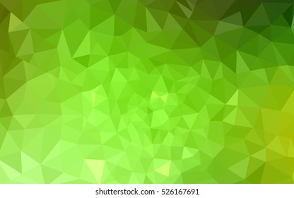 Multicolor green, yellow, orange polygonal illustration, which consist of triangles. Geometric background in Origami style with gradient. Triangular design for your business.