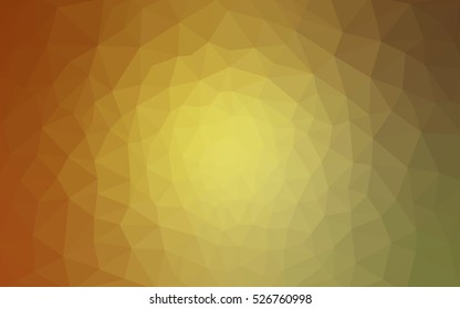 Multicolor green, yellow, orange polygonal illustration, which consist of triangles. Geometric background in Origami style with gradient. Triangular design for your business.