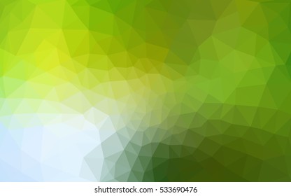 Multicolor green, yellow, orange polygonal illustration, which consist of triangles. Geometric background in Origami style with gradient. Triangular design for your business.