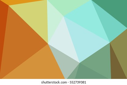 Multicolor green, yellow, orange polygonal illustration, which consist of triangles. Geometric background in Origami style with gradient. Triangular design for your business.