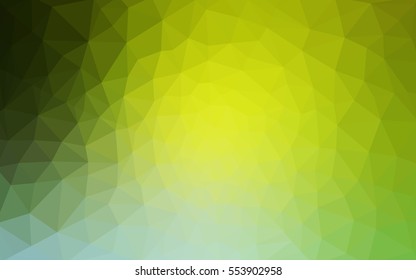 Multicolor green, yellow, orange polygonal illustration, which consist of triangles. Geometric background in Origami style with gradient. Triangular design for your business.