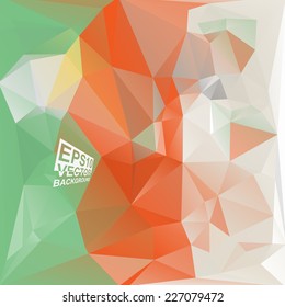 Multicolor ( Green,Orange,Gray ) Design Templates. Geometric Triangular Abstract Modern Vector Background. 
