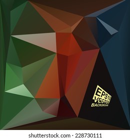 Multicolor ( Green,Red,Blue,Brown ) Design Templates. Geometric Triangular Abstract Modern Vector Background. 