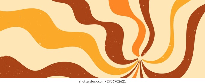 Multicolor groovy Y2K waves. Abstract trippy horizontal background.