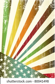 Multicolor grunge american flag. A new multicolor american background for a poster