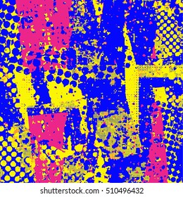 Multicolor grunge halftone background.