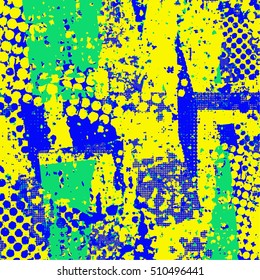 Multicolor grunge halftone background.