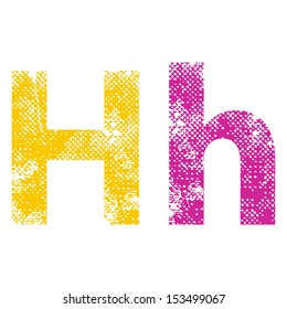 Multicolor grunge letters H. Vector illustration.