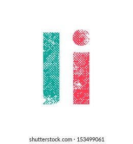 Multicolor grunge letters I. Vector illustration.