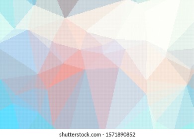 Multicolor halftone dots pattern texture background. Low poly design. Modern gradient monochrome dotted vector illustration. Abstract wavy lines. Triangular polygon backdrop