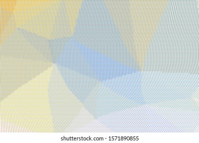 Multicolor halftone dots pattern texture background. Low poly design. Modern gradient monochrome dotted vector illustration. Abstract wavy lines. Triangular polygon backdrop