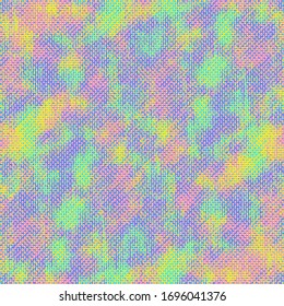 Multicolor Halftone Effect Grunge Textured Camouflage Pattern