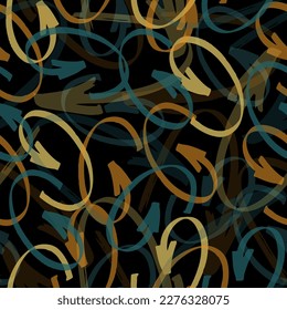 Multicolor hand drawn pattern with brushed zigzag line. Vector seamless texture for web, print, home decor, textile, wrapping paper, wallpaper, invitation card background, spring