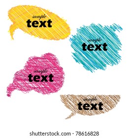 Multicolor hand drawn speech bubbles