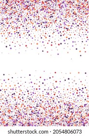 Multicolor Feliz Confetti Fondo. Partículas rodean la textura. Ilustración Del Centro De Punto Rosado. Cartel de Circle Card.