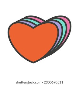 Multicolor heart icon. Flat design style. Vector illustration.