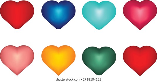 Conjunto de iconos de corazón multicolor Vector