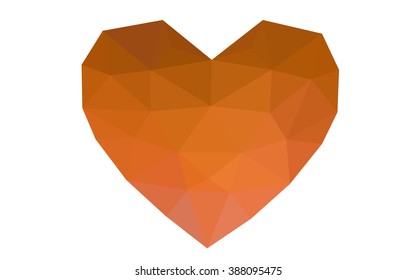 Multicolor heart isolated on white background. Geometric rumpled triangular low poly origami style gradient graphic illustration. Vector polygonal design for your business.