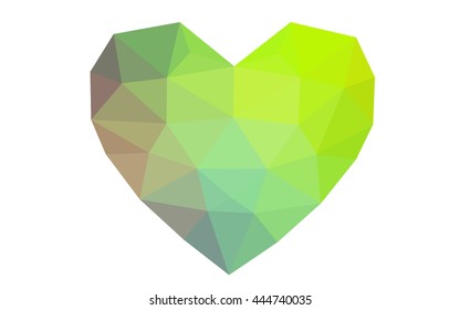 Multicolor heart isolated on white background. Geometric rumpled triangular low poly origami style gradient graphic illustration. Vector polygonal design for your business.