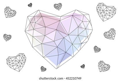Multicolor heart isolated on white background. Multicolor heart isolated on white background.