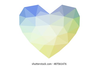 Multicolor heart isolated on white background. Geometric rumpled triangular low poly origami style gradient graphic illustration. Vector polygonal design for your business.