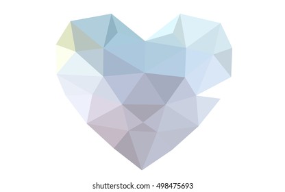 Multicolor heart isolated on white background. Geometric rumpled triangular low poly origami style gradient graphic illustration. Vector polygonal design for your business.