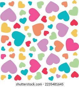 Multicolor Heart Valentine Cute Pattern