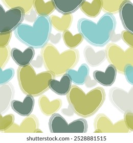 Multicolor hearts seamless patterns Creative bright ornament.